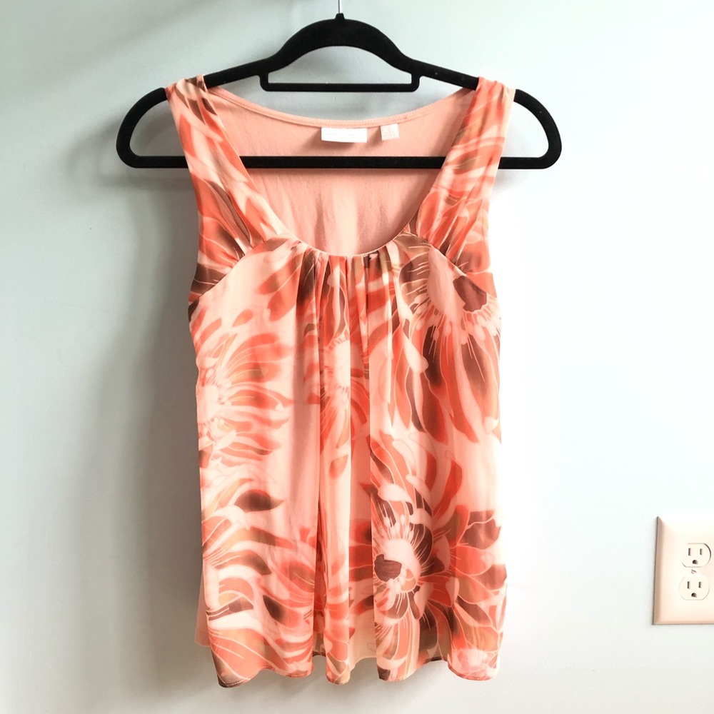 NY&CO | Peach Floral Overlay Tank